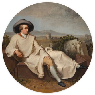 Fototapete Tischbein - Goethe in der römischen Campagna - Rund - Selbstklebend/Vlies 