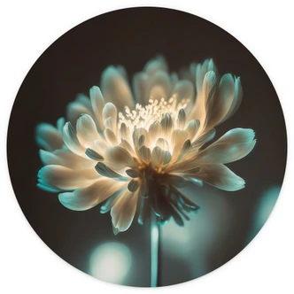 Wall Mural Glowing Flower Heart - Treechild - Round - Self-adhesive/non-woven 