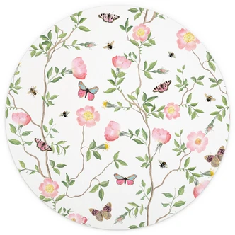 Fototapete Rosa Christrosen im Frühling - Blumentapete - UN Designs - Rund - Selbstklebend/Vlies 