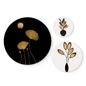 Wandcirkel Set Kubistika - Bloemen Collectie (3-delig) 