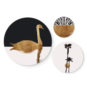 Wandcirkel Set Kubistika - Gouden Zomer (3-delig) 