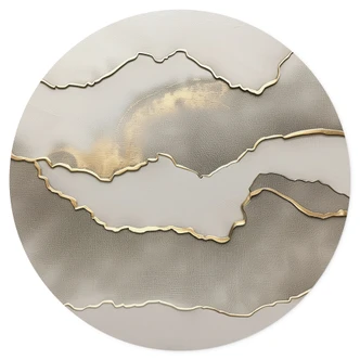 Wallsticker Abstrakt landskap med metalliska färger - Alma - Rund 