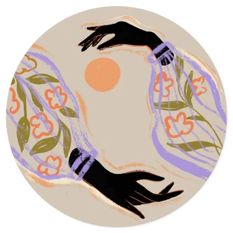 Arty Guava Wallsticker - Omfamna solen - Rund 