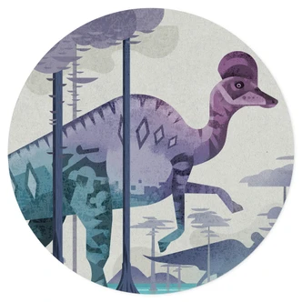 Corythosaurus Wallsticker - Brun - Rund 