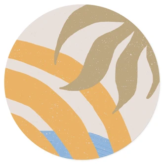 Wandtattoo Demir - Sonne und Botanik - Rund 