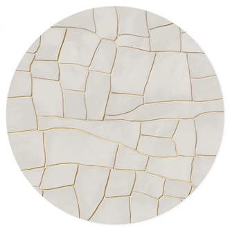 Naklejka na ścianę abstrakcyjny wzór pęknięć w kolorze beżowym - Alma - okrągła Naklejka na ścianę abstrakcyjny wzór pęknięć w kolorze beżowym - Alma - okrągła