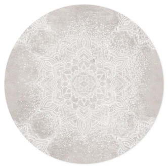 Wallsticker Mild mandala på grå-beige - Bloomery Decor - Rund Wallsticker Mild mandala på grå-beige - Bloomery Decor - Rund