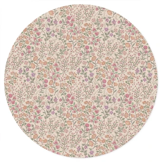 Wandtattoo Wiesenblumen Vintage - Beige - Bloomery Decor - Rund 