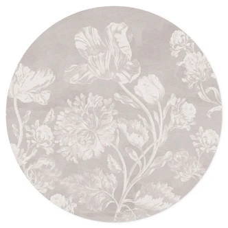 Blommig Wallsticker Wildflowers i kritlook Beige - Bloomery Decor - Rund Blommig Wallsticker Wildflowers i kritlook Beige - Bloomery Decor - Rund