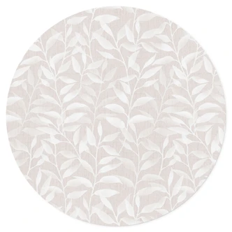 Wandtattoo Zarte Aquarell-Blätter - Soft Beige - Bloomery Decor - Rund 