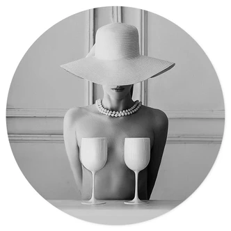 Wallsticker Kvinna med champagneglas - Bolgov - Rund 