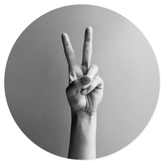 Sticker mural Victory Hand - Signe de paix et de victoire - Bühler - Rond 