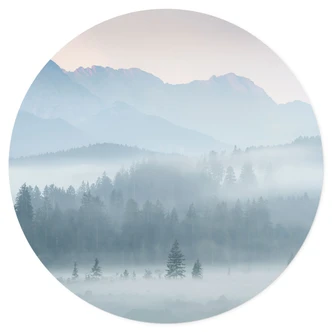 Wandtattoo Neblige Waldlandschaft im Herbst - Eisenmann - Rund 