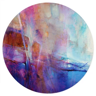 Wandtattoo Abstrakte Küstenlinie in Violett - Schmucker - Rund 