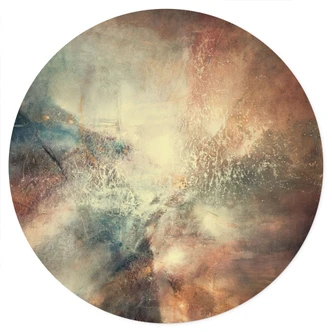 Wandtattoo Abstrakter Nebel im Goldlicht - Schmucker - Rund 