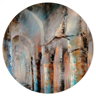 Sticker mural vol à travers les arcades - Schmucker - Rond 