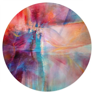 Sticker mural Douce brume de couleur en mouvement - Schmucker - Rond 