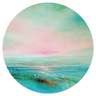 Wandtattoo Türkisfarbenes Meer im Abendlicht - Schmucker - Rund 