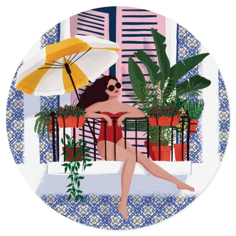 Wandtattoo Urlaub auf dem Balkon - Tomljanovic - Rund 