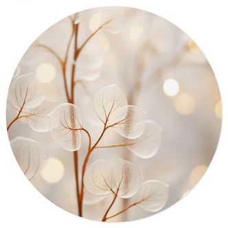 Wandtattoo Filigrane Blätter Beige - Treechild - Rund 