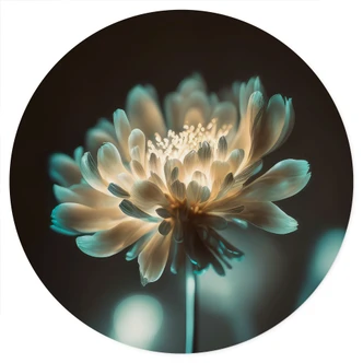 Blomma Wallsticker Lysande blomma hjärta - Treechild - Rund 