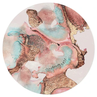 Adesivo murale Fredriksson - Inchiostro dorato con sfumature rosate - Rotondo 