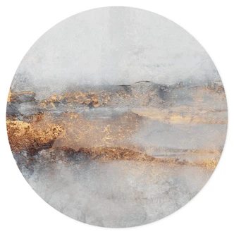 Adesivo murale di Fredriksson - Goldige Spur im Nebel - Tondo 