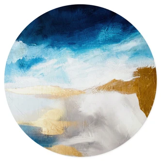 Sticker Mural Coup de pinceau bleu et or - Haniff 