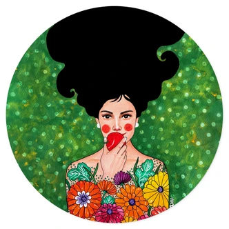 Wandtattoo Der rote Apfel Rund - Hülya 