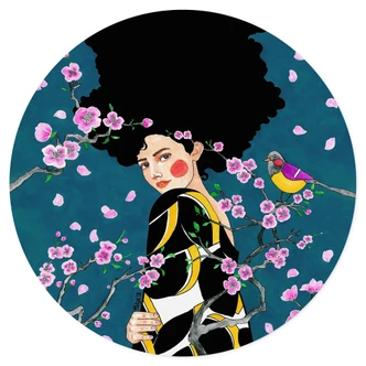 Wandtattoo Kunstdruck Rund - Sie und Ich - Hülya 