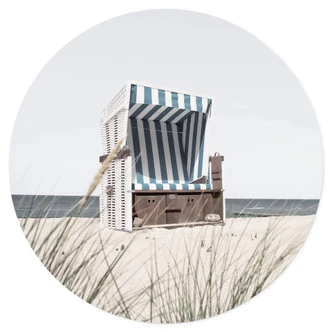 Wall sticker beach chair at the Baltic Sea - round 