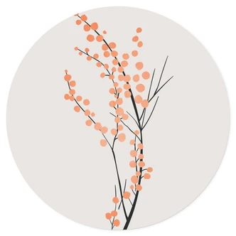 Wandtattoo Pfirsichfarbene Kirschblüten - Kubistika - Rund 