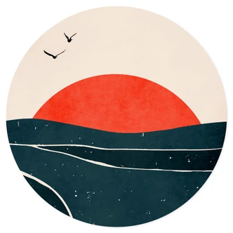 Adesivo murale Kubistika - Sunset and Birds 