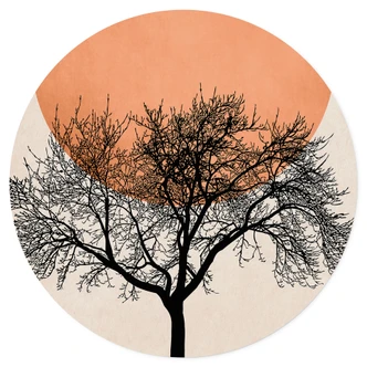 Wall Sticker  Vintermorgen i ferskenfarver - Kubistika 