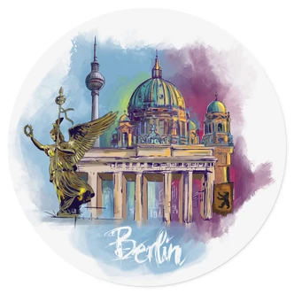 Adesivo murale Berlino - Tondo - Ama la tua città 