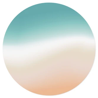 Vinilo decorativo Ombre - Olas en la playa - Redondo Vinilo decorativo Ombre - Olas en la playa - Redondo