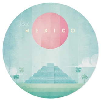 Wandtattoo Tempel von Kukulcán in Chichén Itzá - Rivers - Rund Wandtattoo Tempel von Kukulcán in Chichén Itzá - Rivers - Rund