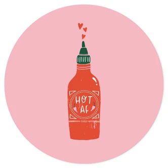 Naklejka na ścianę z ostrym sosem chili - Simmonds - Round 