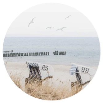 Wandtattoo Strand mit Meerblick - Rund 
