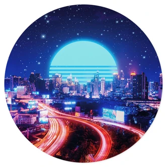 Cyber City Bangkok Wallsticker - Takkar - Rund 