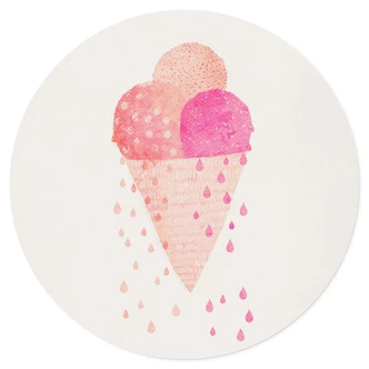 Naklejka na ścianę Treechild - Trzy gałki lodów latem - Okrągła 