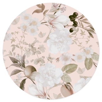 Wandtattoo Boho-Illustration mit Blumen und Früchten - UN Designs - Rund 