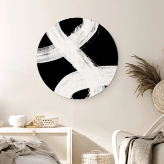 Wandbild 1X Studio - Lichtspiel in Schwarz-Weiß - Alu-Dibond Rund Wandbild 1X Studio - Lichtspiel in Schwarz-Weiß - Alu-Dibond Rund