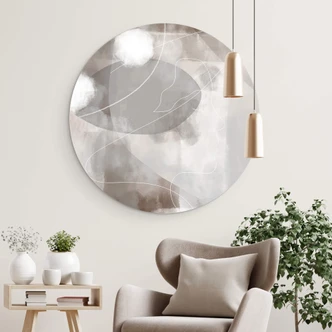 Wandbild 1X Studio - Line Art Frauen Portrait - Alu-Dibond Rund 