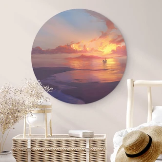 Wandcirkel Aerroscape - Zonsondergang  