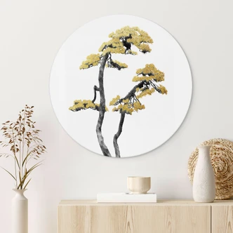 Wandbild Blühender Bonsai - Alu-Dibond Rund - Amini 