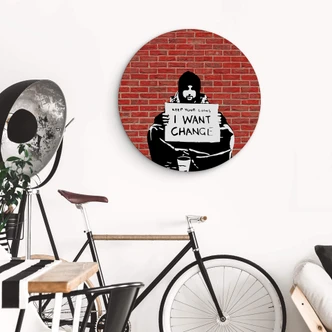 Wandcirkel Banksy - Keep Your Coins 