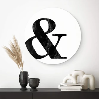 Alu-Dibond Black Marble Ampersand - Rund Alu-Dibond Black Marble Ampersand - Rund