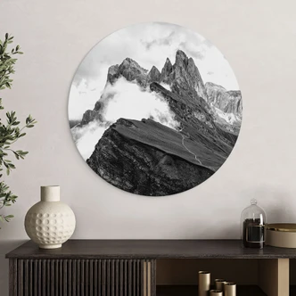 Wandbild Blick auf die Alpen - Berglandschaft der Dolomiten - Alu-Dibond 