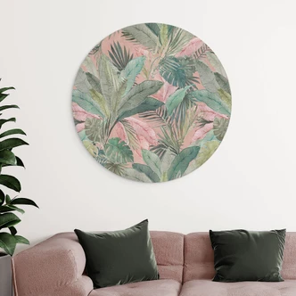 Stampe tropicali nella giungla rosa - Bloomery Decor - Alluminio Dibond Rotondo Stampe tropicali nella giungla rosa - Bloomery Decor - Alluminio Dibond Rotondo